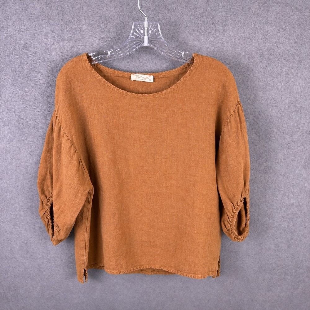 Bellambia 100% Linen Top Women's Size M Made In‎ Italy Summer Quiet Luxury Chic